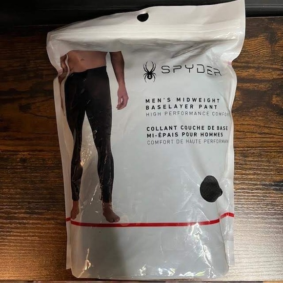 Spyder Mens Midweight Baselayer Pant High Performance Comfort - Picture 1 of 3